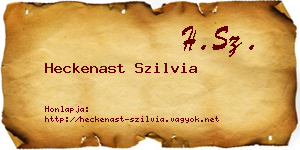 Heckenast Szilvia névjegykártya